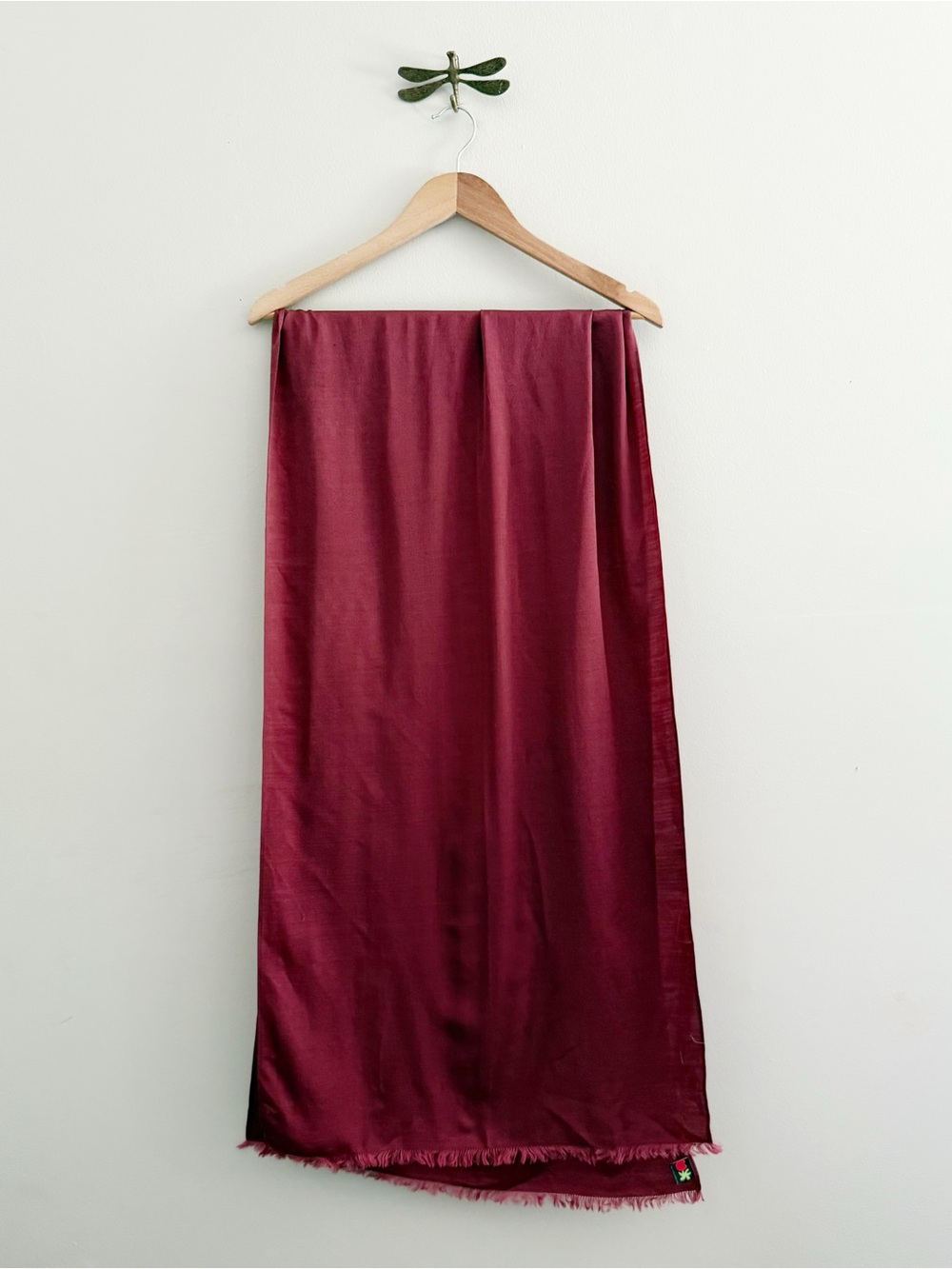 Italian Wool and Silk Wine Oversized Wrap Scarf